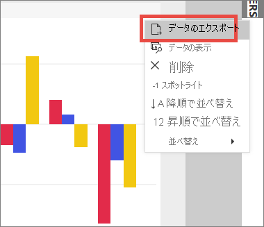 [データのエクスポート] オプションが強調表示されているコンテキスト メニューのスクリーンショット。