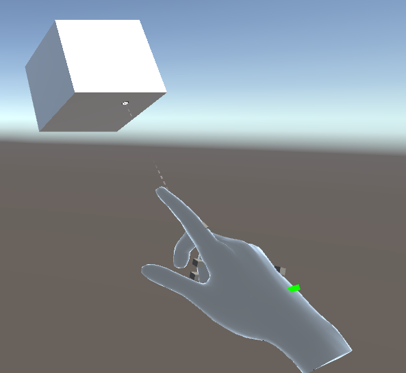 キューブに触れる遠くを指すポインターのスクリーンショット。