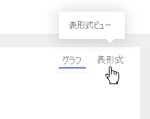 画像は、[表形式] ボタンの上に置かれたカーソルを示しています。