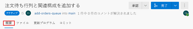 [概要] タブを示す Azure DevOps のスクリーンショット。