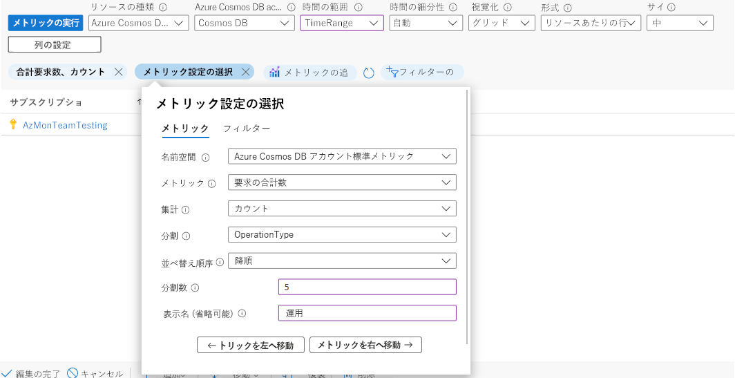 Screenshot that shows a query with results split into columns in an Azure Workbook.