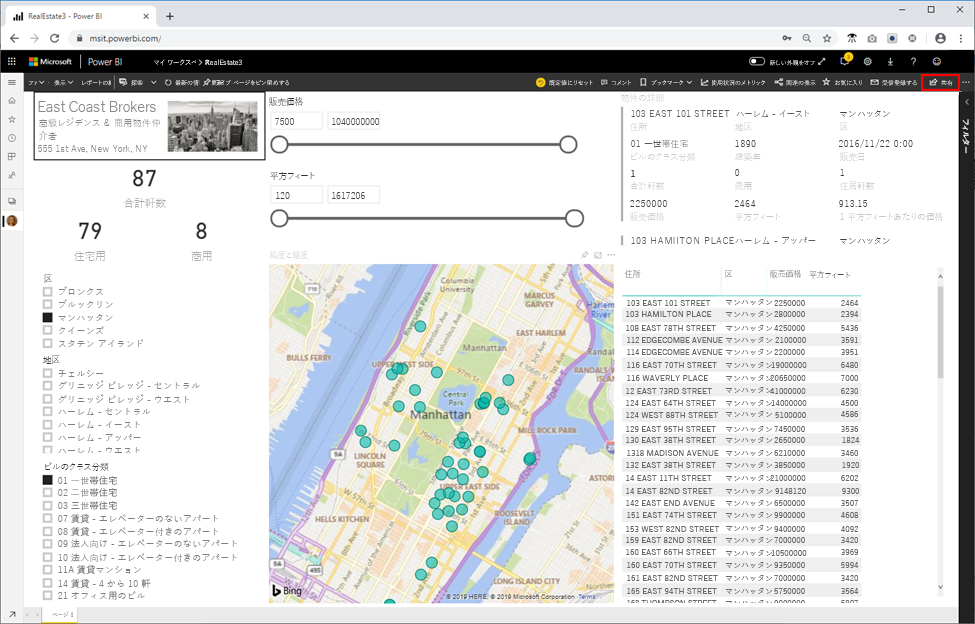 Power BI ダッシュボードの共有