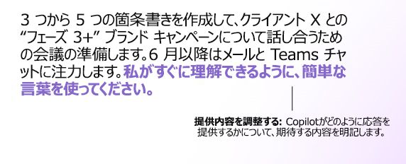 プロンプトの作成の 4 番目の手順を示す図 - 配信を調整します。