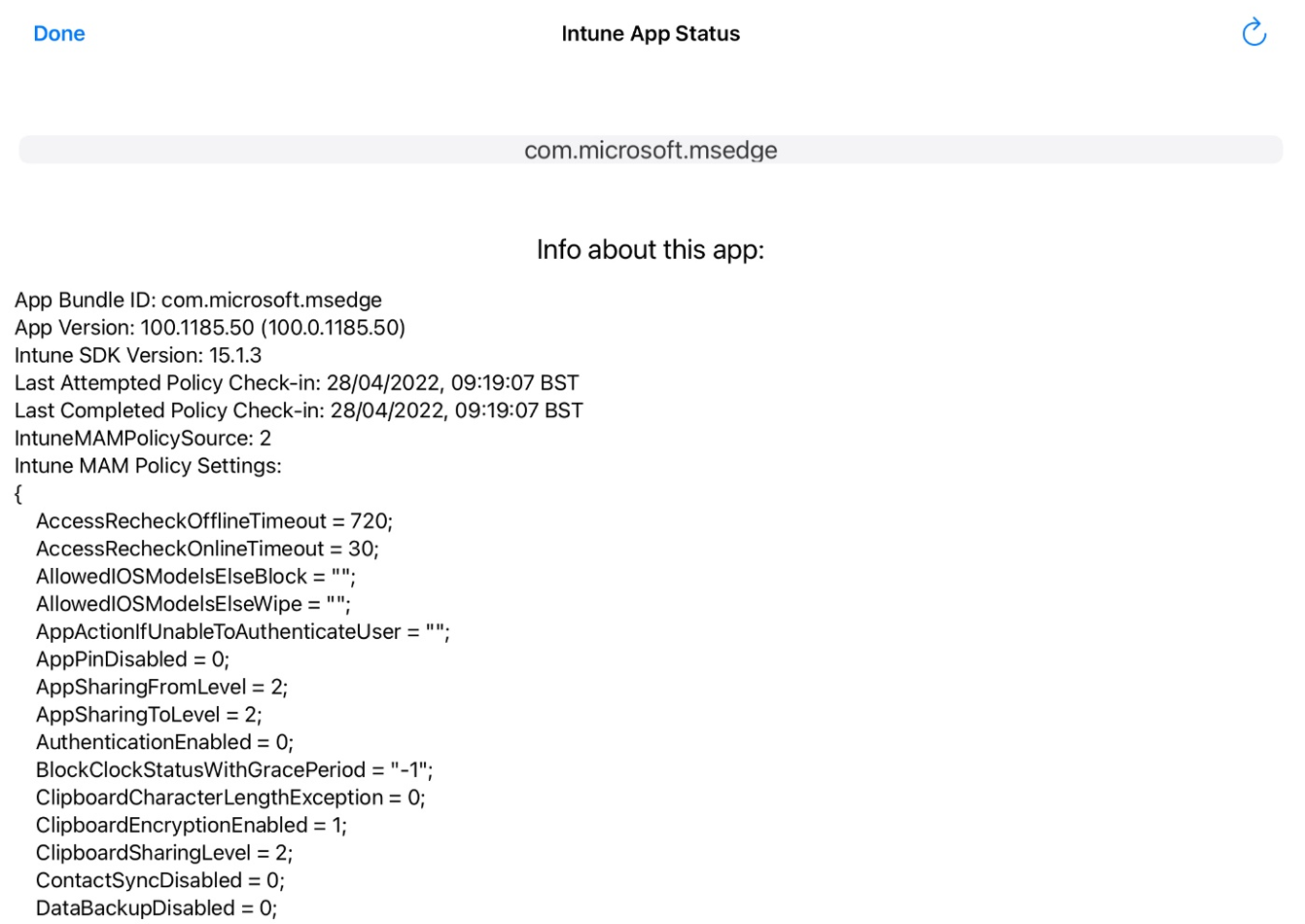 アプリに関する情報を示すスクリーンショット。