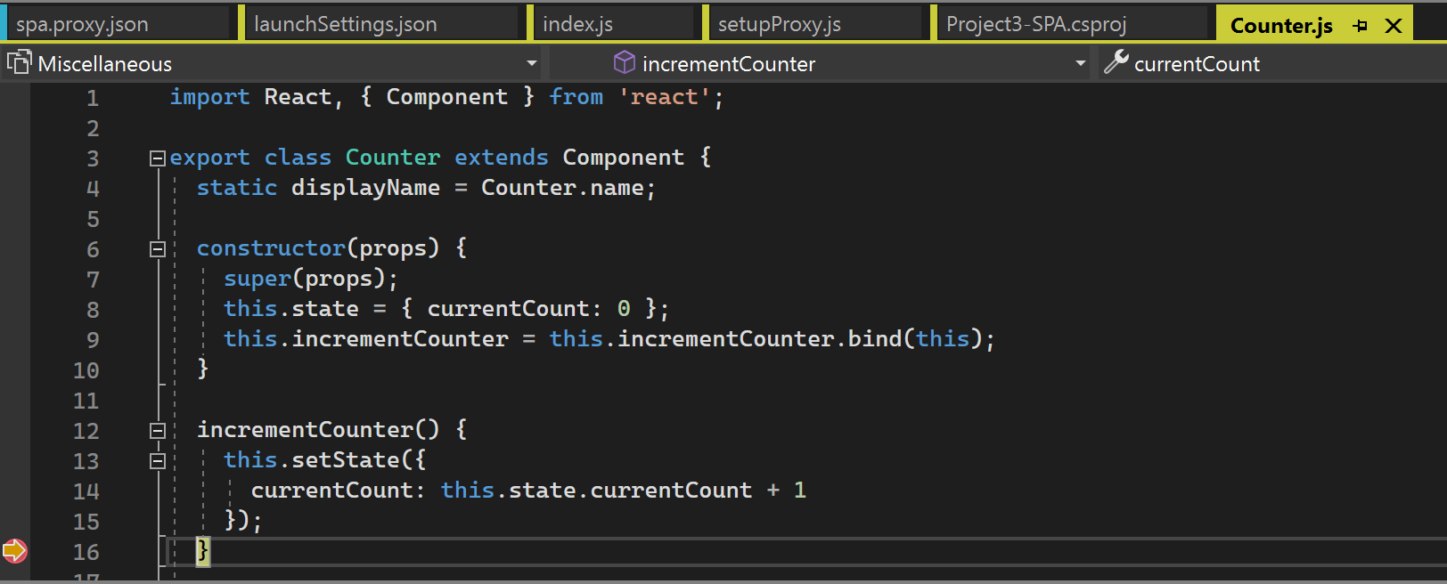 クライアント側のJavaScriptのデバッグを示すスクリーンショット。