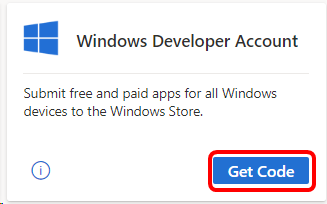 Windows Developer Benefit Tile