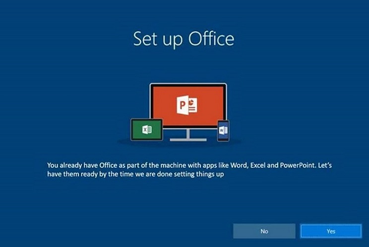 Office のセットアップ - Office 2016 がプレインストール済み