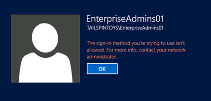 Enterprise Admins グループをセキュリティで保護する