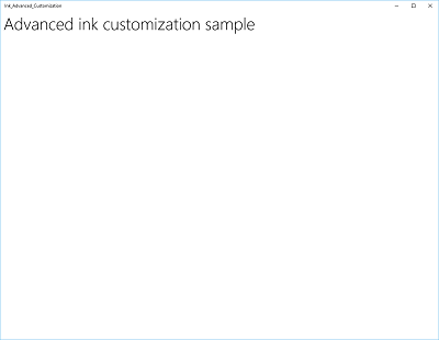 基になる選択キャンバスを含む空白の InkCanvas のスクリーンショット。