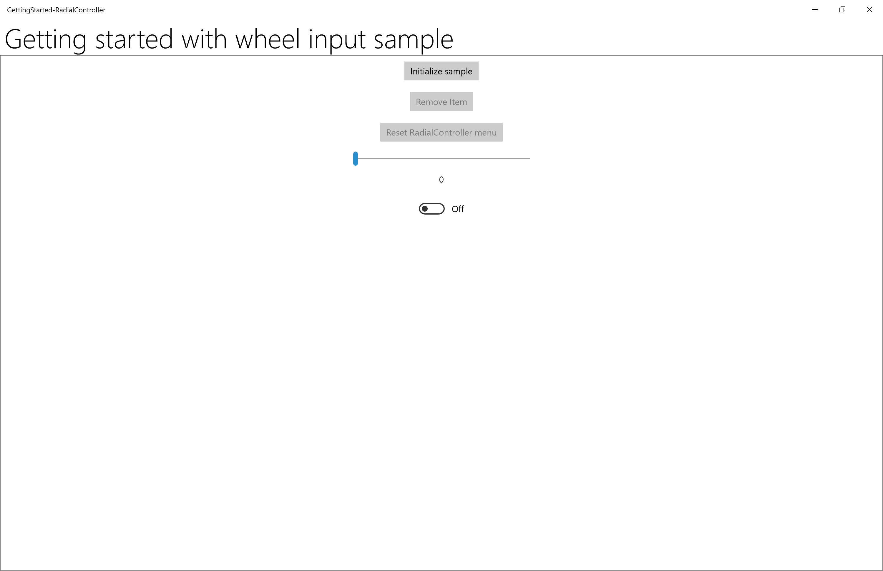 基本的なサンプル アプリ UI