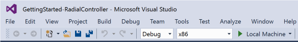 Visual Studio の [プロジェクトのビルド] ボタン