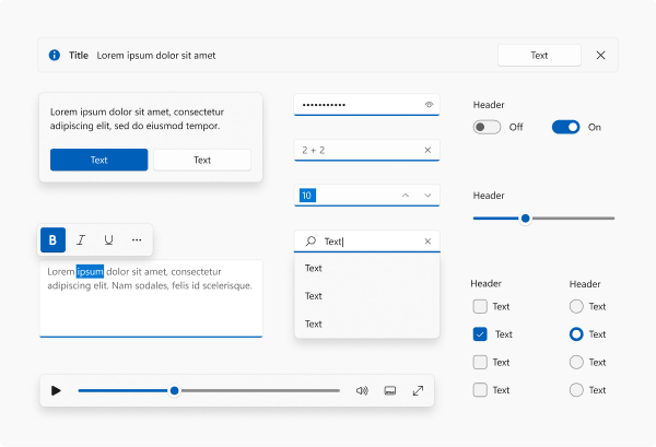 共通 UI コントロールの画像