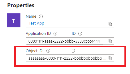 [オブジェクト ID] フィールドを示すスクリーンショット