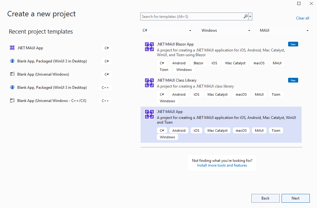 .NET MAUI アプリ テンプレート。