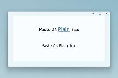 Paste as Plain Text のスクリーンショット