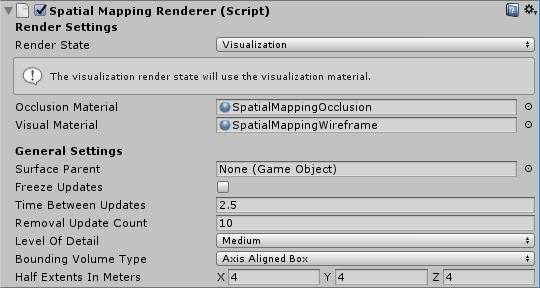 Unity の Spatial Mapping Renderer