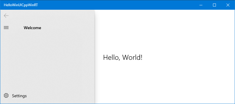 単純な C++/WinRT Windows UI ライブラリのスクリーンショット