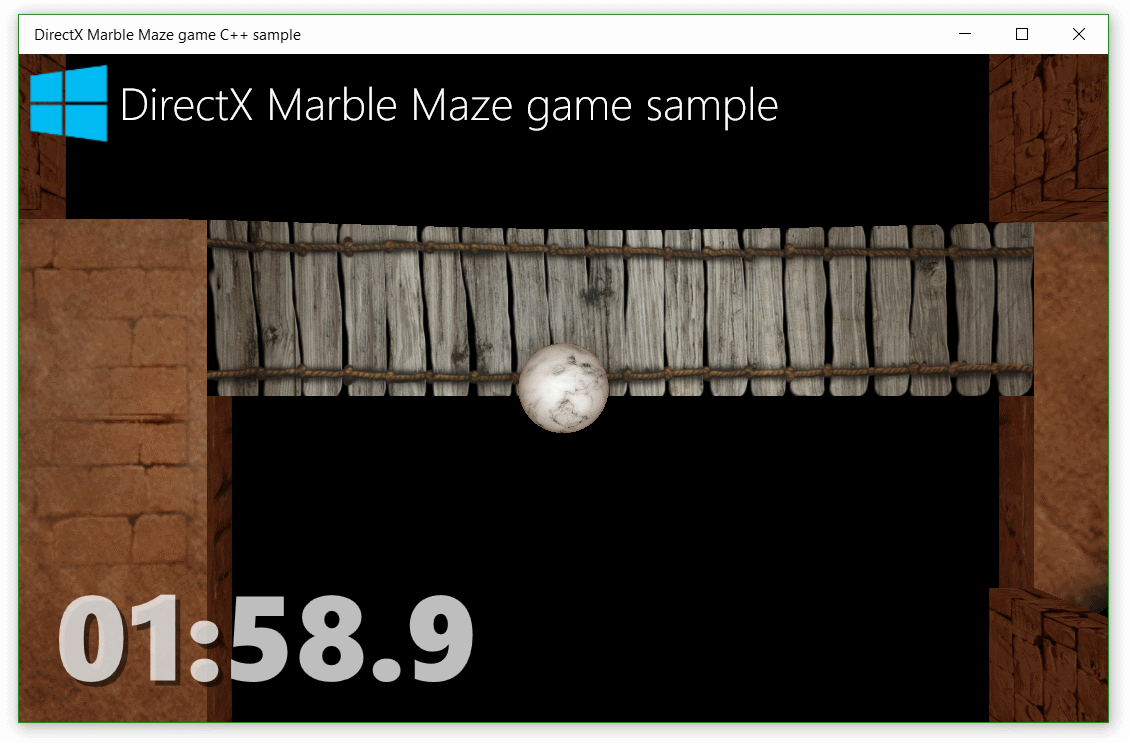 Marble Maze ゲームのスクリーン ショット。