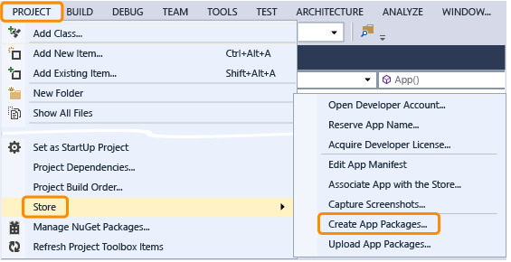 projectstorecreateapppackages