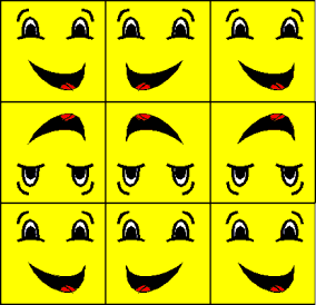 3 x 3 グリッドのミラー イメージの図