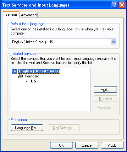 ext サービスと入力言語ウィンドウ