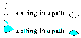 テキストと開いた曲線と閉じた曲線を 2 回示す図。これらは 1 回目は空で、2 回目は塗りつぶされます