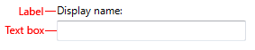 一般的なテキスト ボックスとラベルのスクリーン ショット 