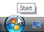 ヒントが表示されたウィンドウのスタート ボタンのスクリーン ショット 