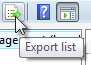 ツールヒント付きのエクスポート リスト ボタンのスクリーン ショット 