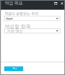 Screenshot shows how to open the backup goal blade.