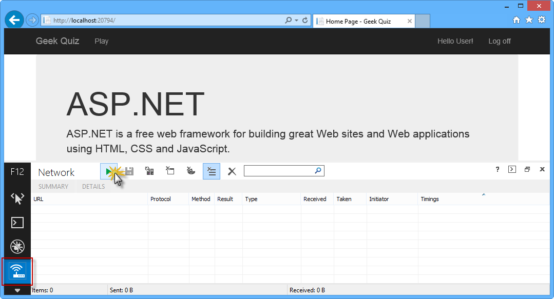 Web API 네트워크 캡처 시작