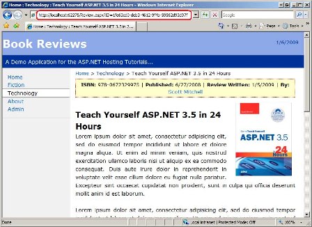 자신을 가르치기위한 검토는 24 시간 ASP.NET 3.5입니다.