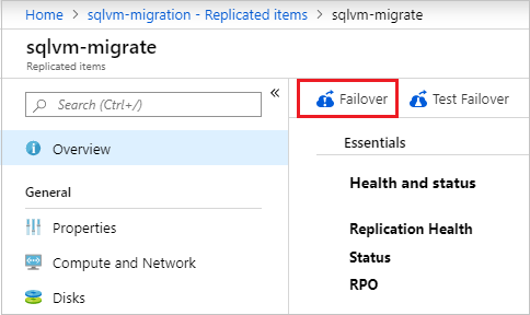 장애 조치(failover) 시작