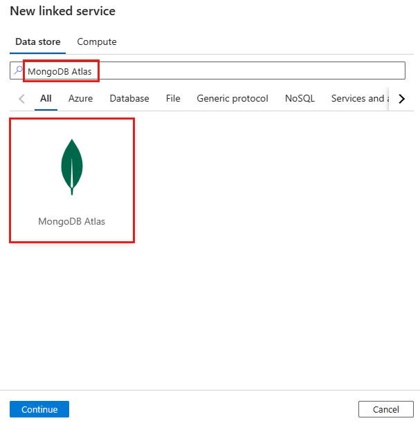 MongoDB Atlas 커넥터를 선택합니다.