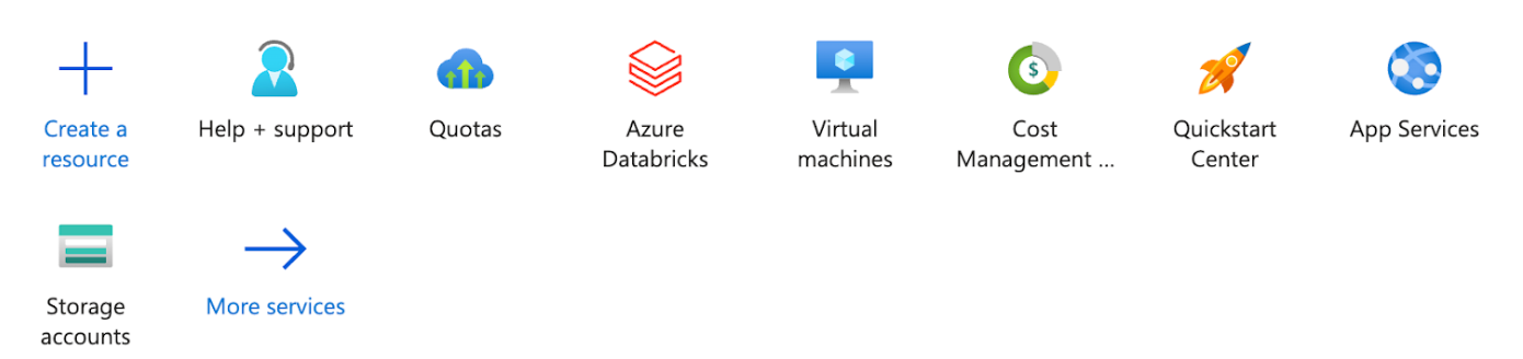 Azure Portal의 도움말 + 지원 섹션으로 이동