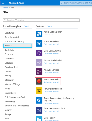 Azure Portal에서 Azure Databricks 작업 영역 만들기