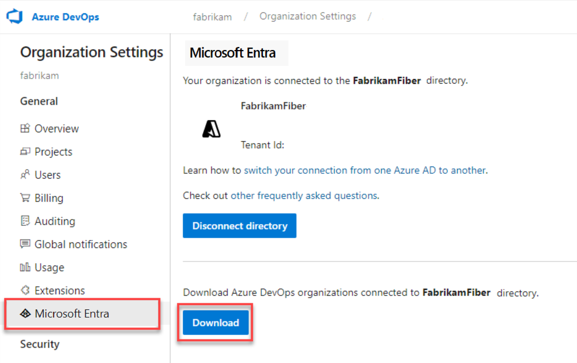 Microsoft Entra ID를 선택한 다음 다운로드