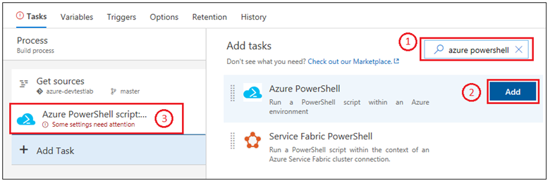 PowerShell 설정 단계를 보여 주는 스크린샷