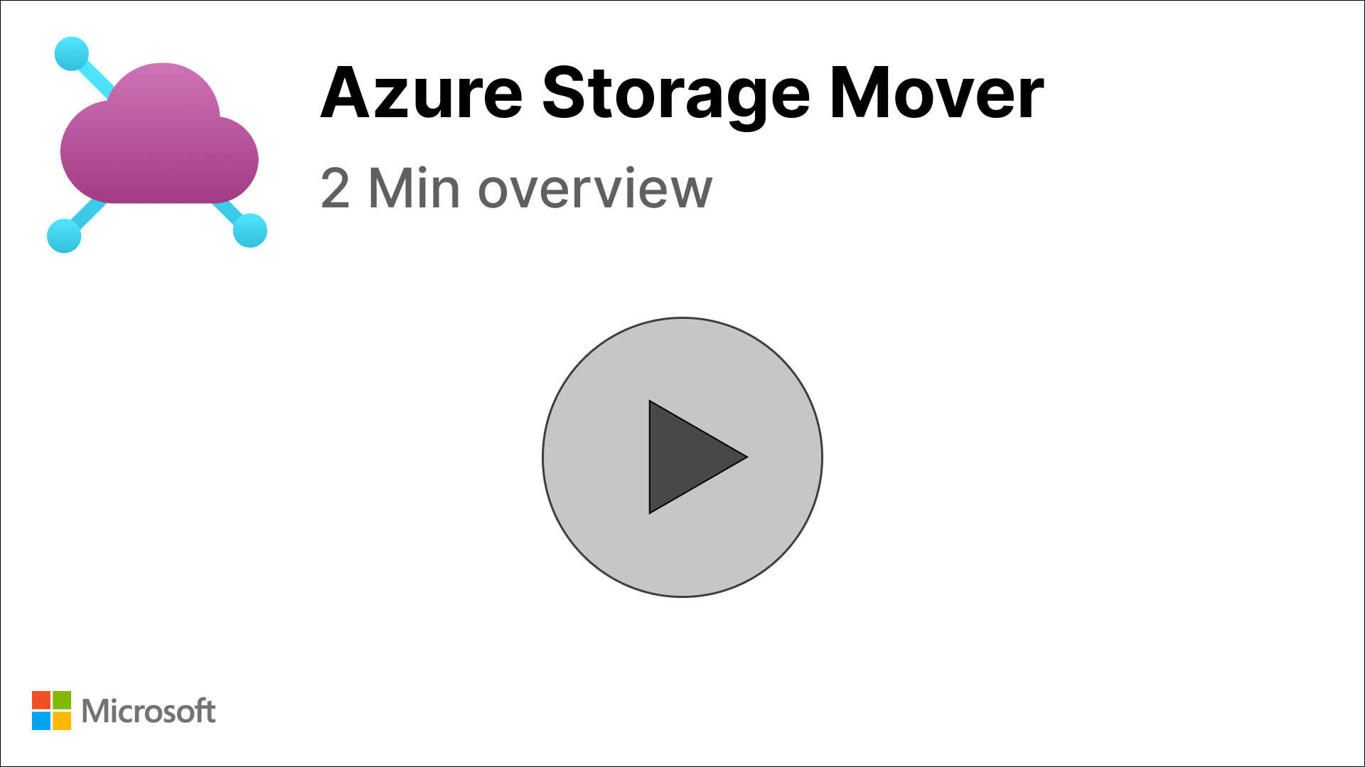 Azure Storage Mover를 소개하는 2분 데모 동영상 - 클릭하여 재생!