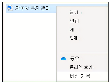 Explorer 액세스한 버전 기록입니다.