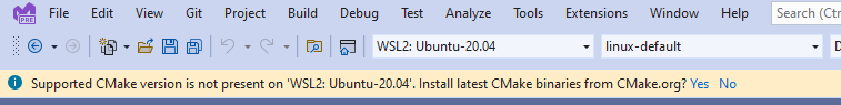 Visual Studio 도구 모음 아래의 프롬프트 스크린샷