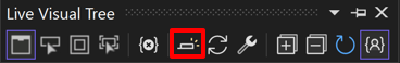 라이브 시각적 트리 도구 모음의 선택한 항목 미리 보기 단추 스크린샷