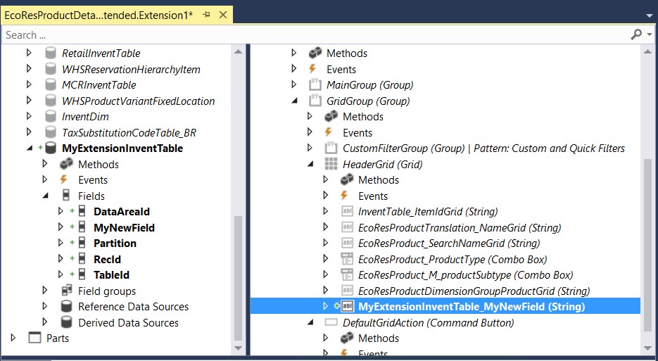 Add fields from the data source to the form design.