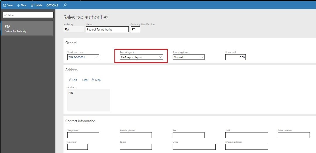 Sales tax authorities page.