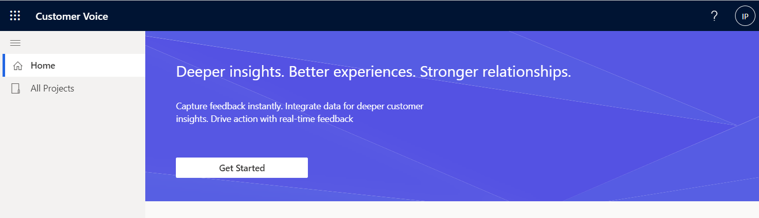 Dynamics 365 Customer Voice 대시보드