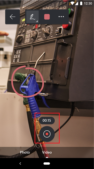 Dynamics 365 Remote Assist Mobile에서 동영상 캡처.