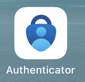 iOS의 Microsoft Authenticator 앱 아이콘을 보여 주는 스크린샷.