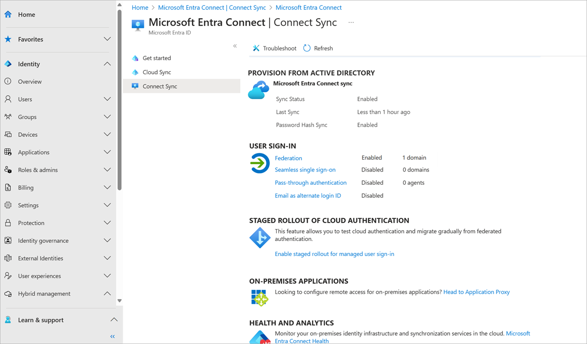 Microsoft Entra 관리 센터에서 현재 사용자 설정 확인