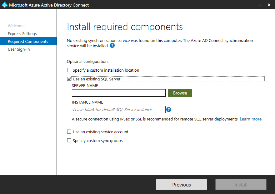 기존 SQL Server