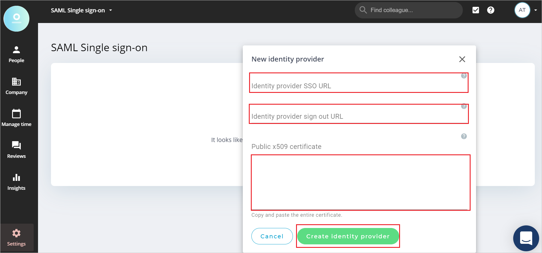 Account Settings(계정 설정)를 보여 주는 스크린샷